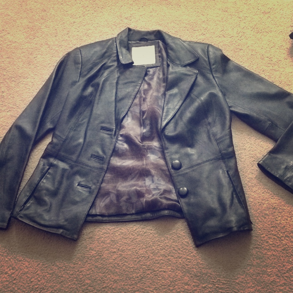 Black leather coat